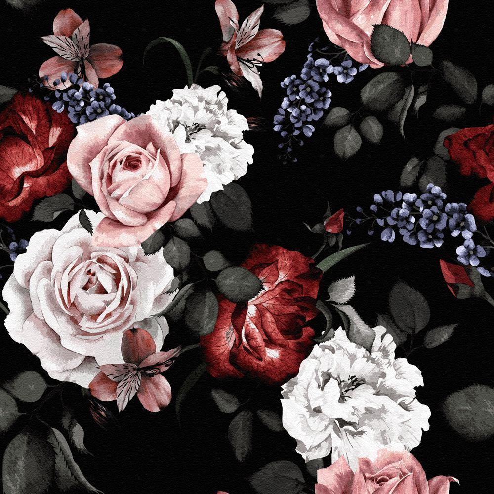 Dark Floral Pattern-Wall Mural-Eazywallz