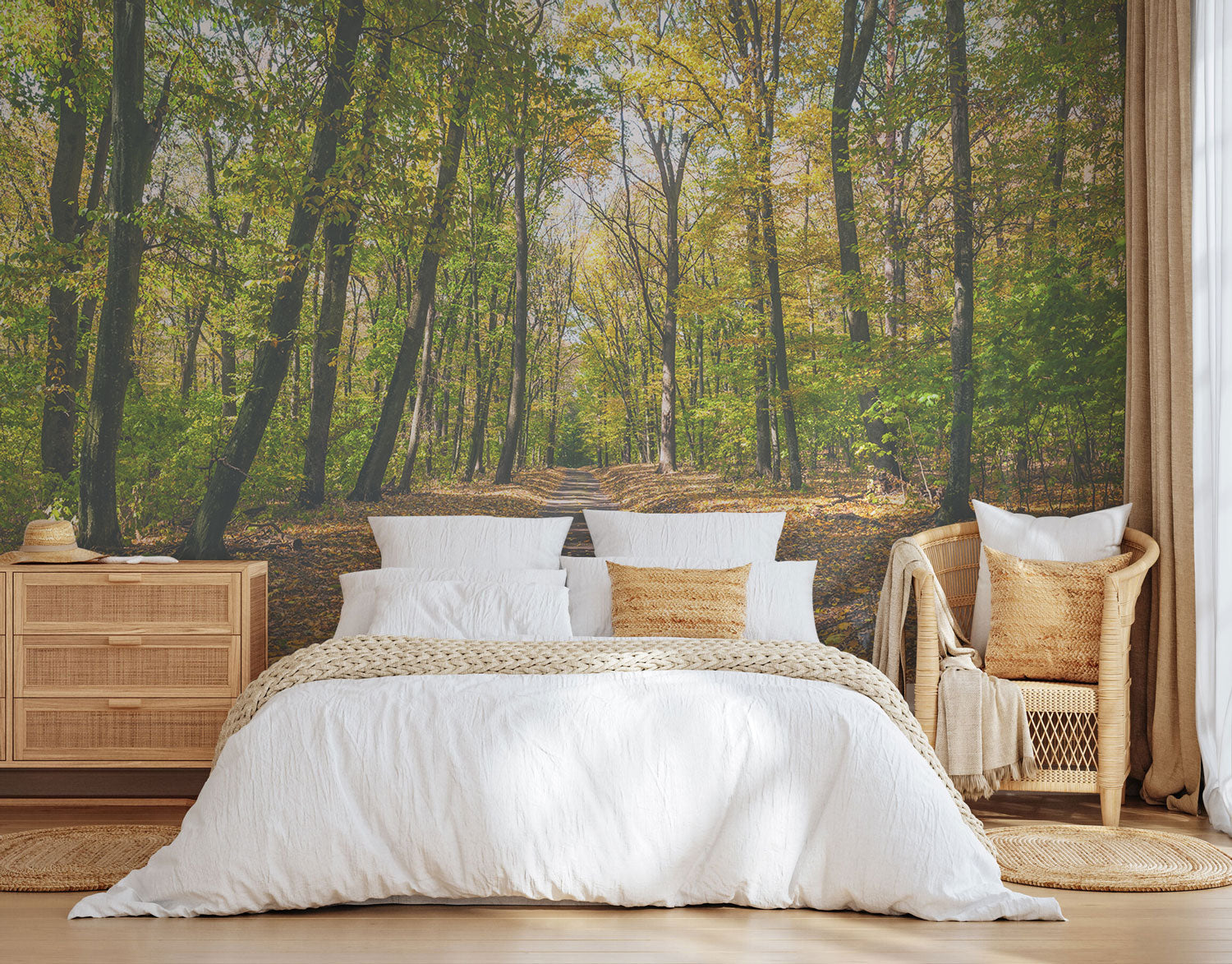 Panoramic Forest Path Wall Mural