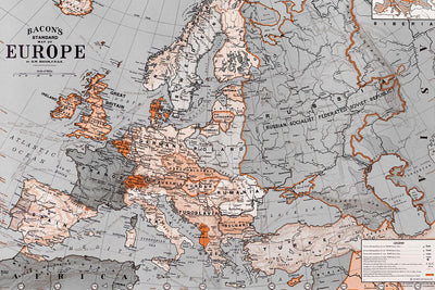 Standard Map of Europe Wall Mural-Wall Mural-Eazywallz