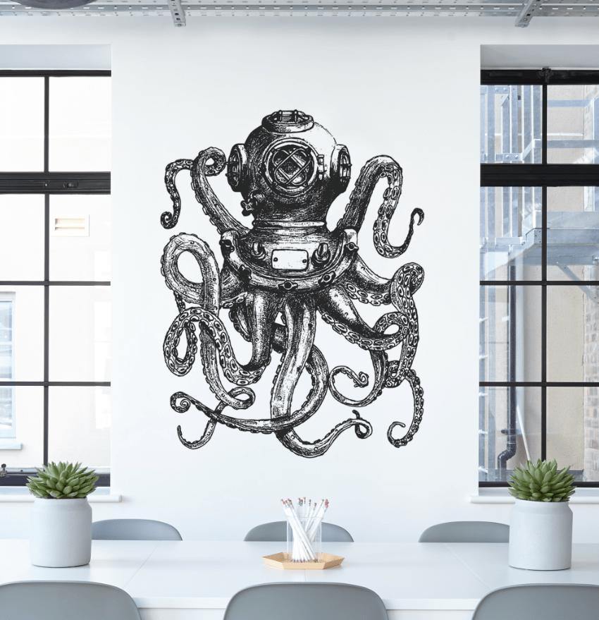 Vintage Octopus Wall Decal-Wall Mural-Eazywallz