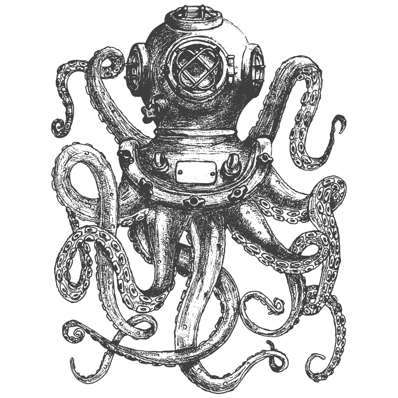 Vintage Octopus Wall Decal-Wall Mural-Eazywallz